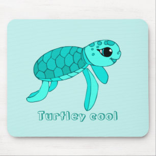 Turtley cool baby sea turtle mouse mat