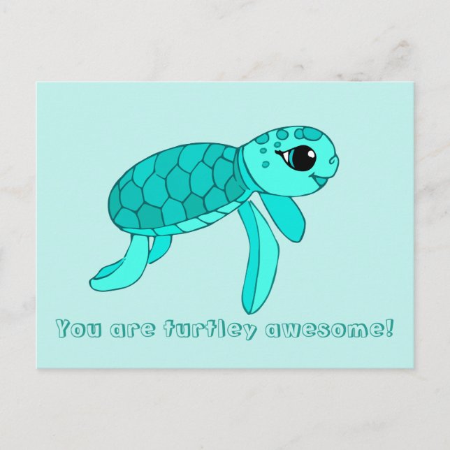 Turtley cool baby sea turtle postcard (Front)