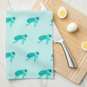 Turtley cool baby sea turtle tea towel