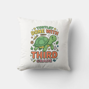 Turtley Done With Third Grade Turtle School Shirt_ Cushion