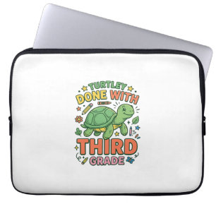Turtley Done With Third Grade Turtle School Shirt_ Laptop Sleeve