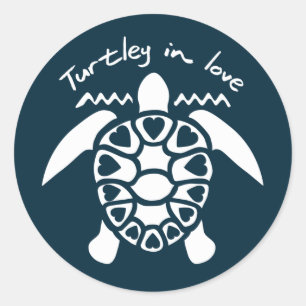 Turtley In Love - Turtle Classic Round Sticker