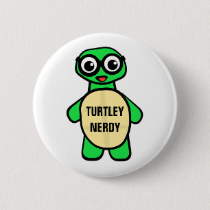 Turtley Nerdy 6 Cm Round Badge
