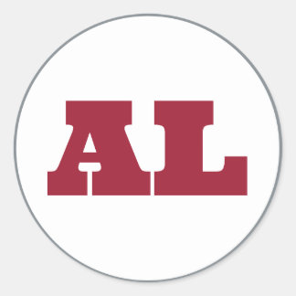 Tuscaloosa (AL) - White x Crimson x Grey Classic Round Sticker