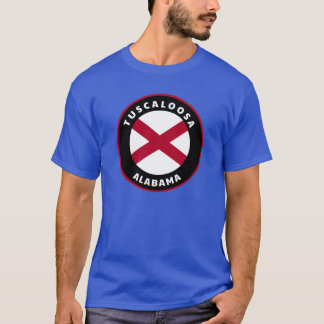 Tuscaloosa Alabama AL Flag Badge and Roundlet Alab T-Shirt