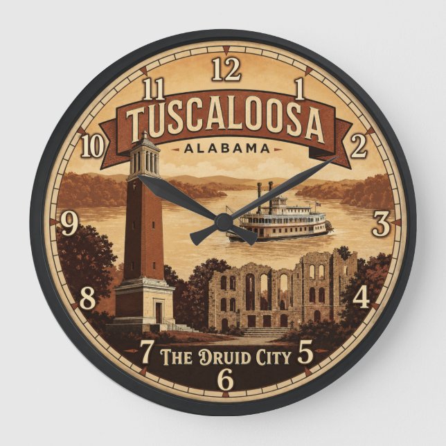 Tuscaloosa Alabama Large Clock (Front)
