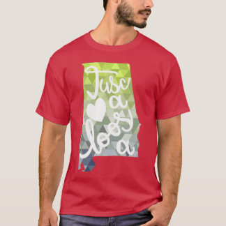 Tuscaloosa Alabama Map Green and Blue T-Shirt