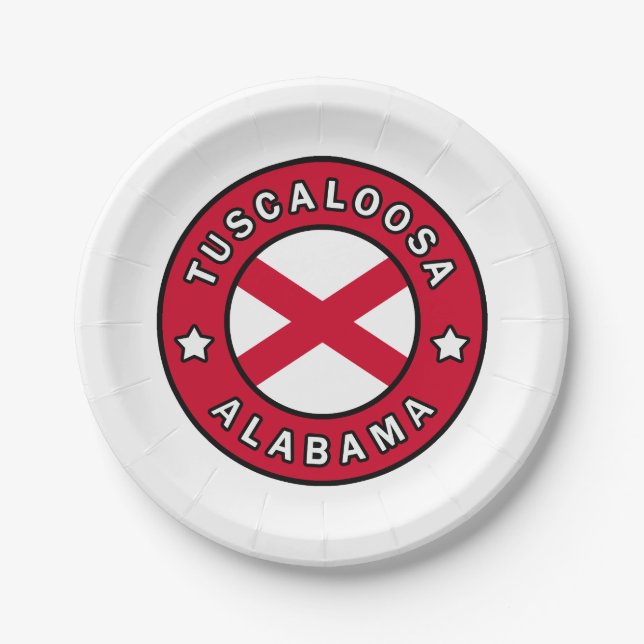Tuscaloosa Alabama Paper Plate (Front)