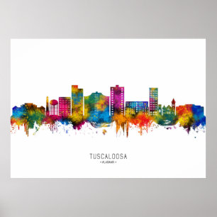 Tuscaloosa Alabama Skyline Poster
