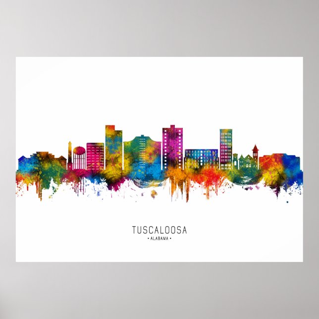 Tuscaloosa Alabama Skyline Poster (Front)