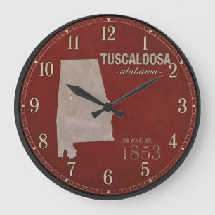 Tuscaloosa Alabama Vintage State Map Large Clock