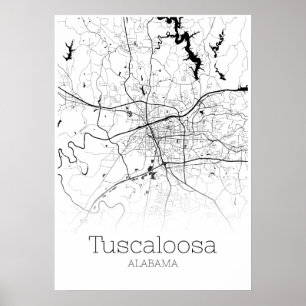 Tuscaloosa Map - Alabama - City Map Poster