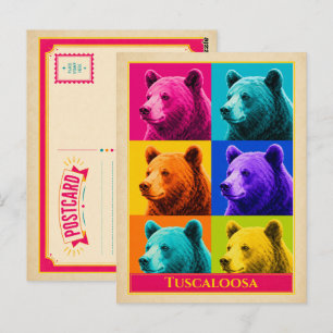 Tuscaloosa Postcard Alabama Black Bear Vintage