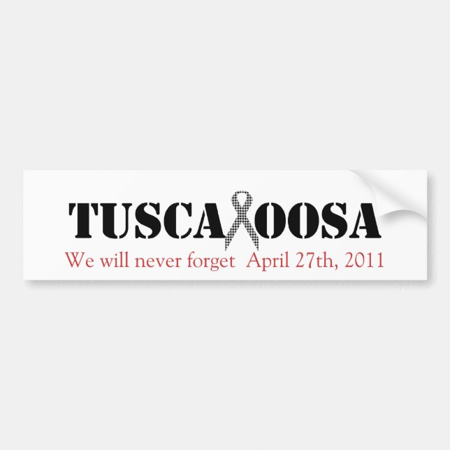 Tuscaloosa with Houndstooth Support Ribbon Bumper Sticker (Front)