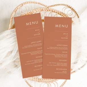 Tuscan Amber Modern Minimal Wedding Menu
