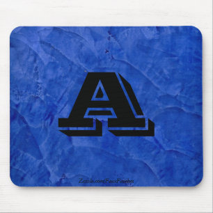 Tuscan Blue Faux Finish Monogram Mouse Mat