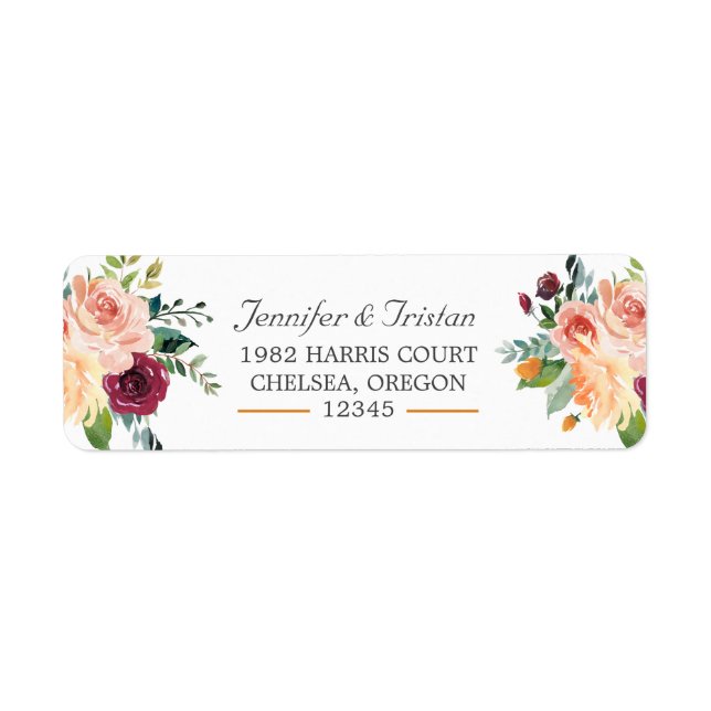 Tuscan Botanical Floral Return Address (Front)