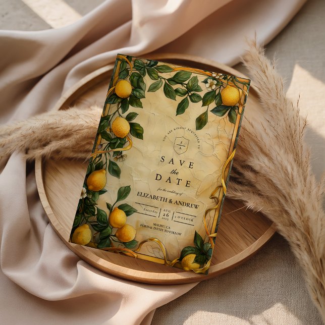 Tuscan Citrus Floral Wedding Save The Date (Creator Uploaded)