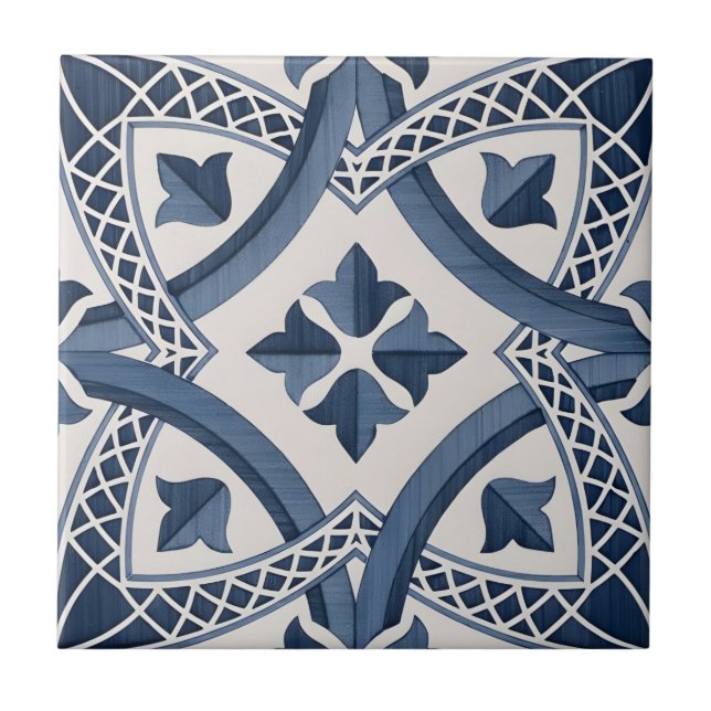 tuscan classic blue flower pattern tiles (Front)