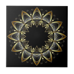 Tuscan Colors Gold/Black Kitchen Backsplash ~ 04  Tile