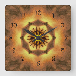 Tuscan Colors ~ Gold, Russet, White 71 Square Wall Clock