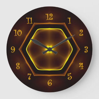 Tuscan Colours Gold, Maroon, Black Background ~ Large Clock