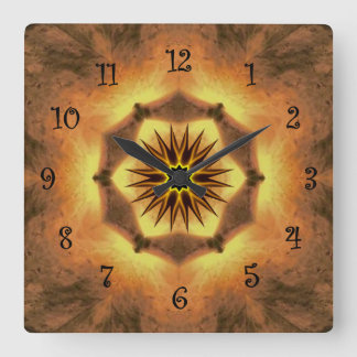 Tuscan Colours ~ Gold, Russet, White 71 Square Wall Clock