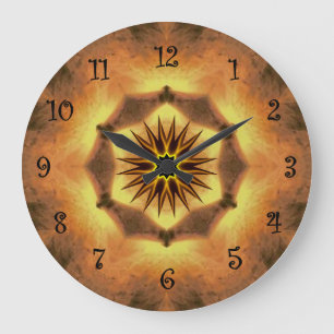 Tuscan Colours ~ Gold, Russet, White 72  Large Clock