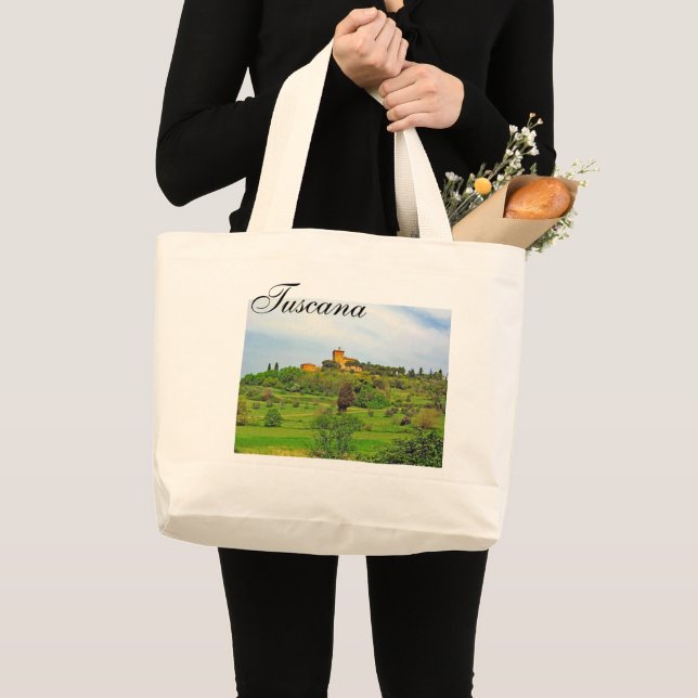 Tuscan Countryside Large Tote Bag (Front (Product))