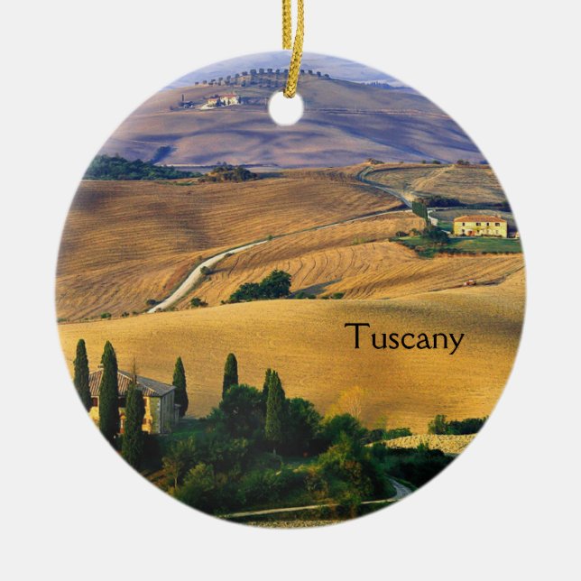 Tuscan Countryside, Tuscany Italy Ceramic Ornament (Front)