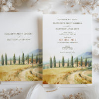 Tuscan Dreamscape Wedding Watercolor Scenery
