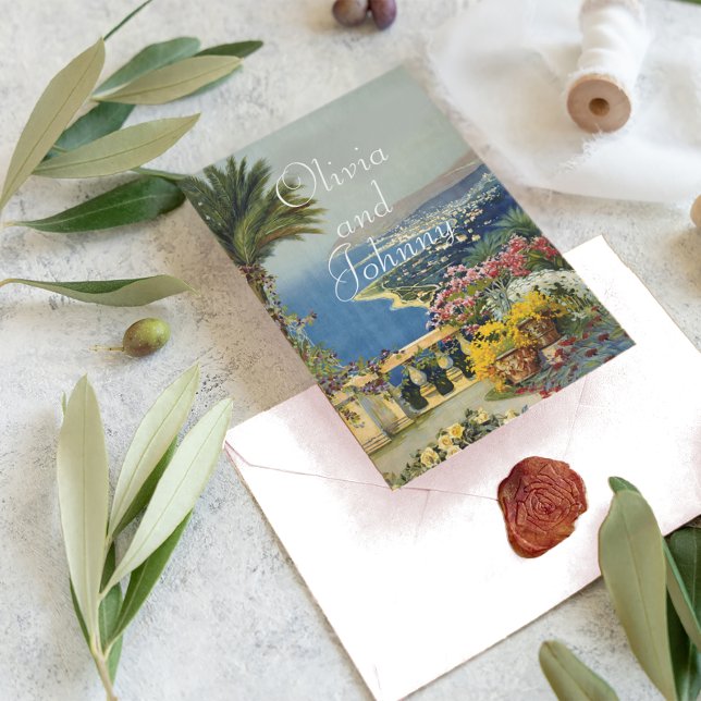 Tuscan Elegant Mediterranean Theme Wedding Invitation (Creator Uploaded)