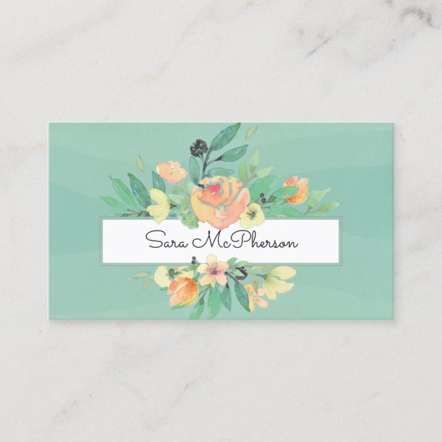 Tuscan Floral Bouquet Consultant Business Card (Front)