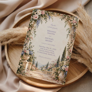 Tuscan Garden Archway Floral Romance Invitation