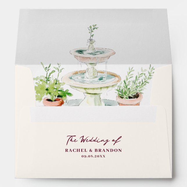 Tuscan Garden Floral Wedding Invitation Envelope (Back (Bottom))