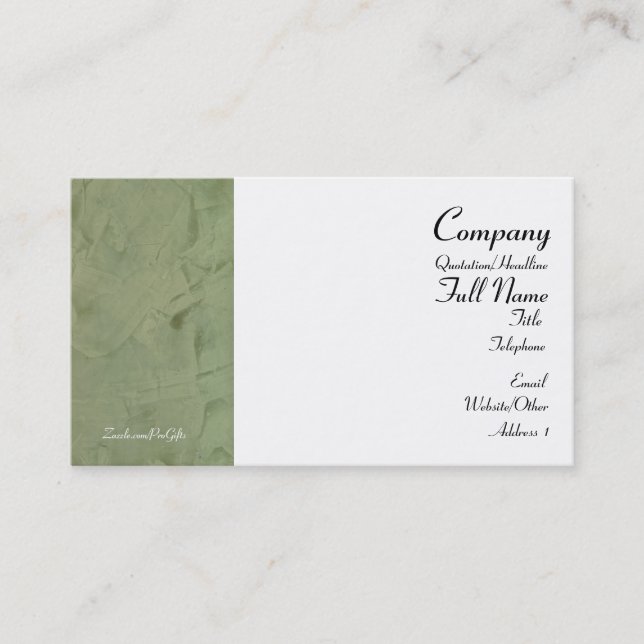 Tuscan Green Wrapped Business Cards (Front)