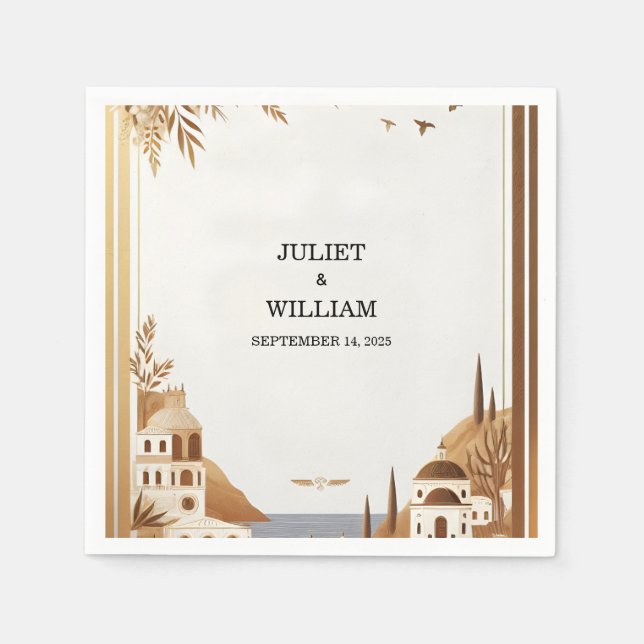 Tuscan Italian Coffee Sorrento Casual Wedding Napkin (Front)