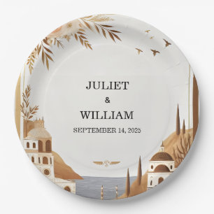 Tuscan Italian Coffee Sorrento Casual Wedding Paper Plate