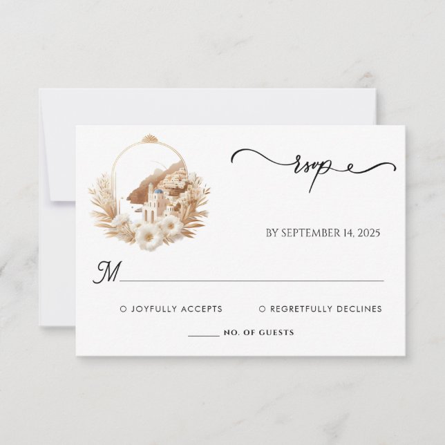 Tuscan Italian Coffee Sorrento Casual Wedding RSVP Card (Front)