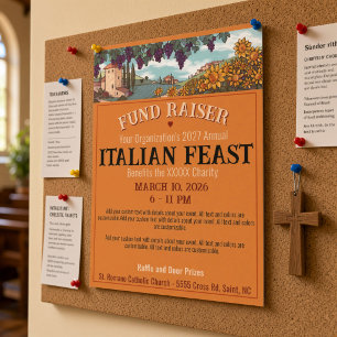 Tuscan Italian Feast Fundraiser Charity Dinner Flyer