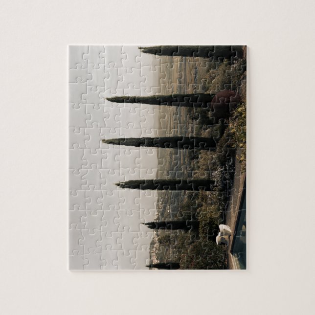 Tuscan landscape hidden behind cypresses (2024) jigsaw puzzle (Vertical)