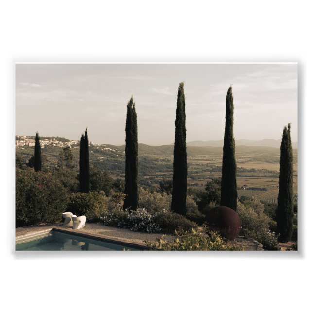 Tuscan landscape hidden behind cypresses (2024) photo print (Front)