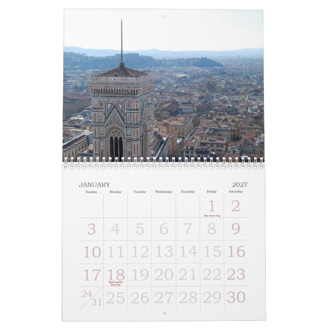 Tuscan Landscapes Calendar (Jan 2027)