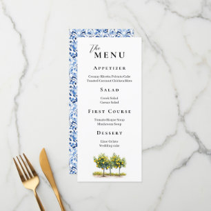 Tuscan Lemon Grove Watercolor Wedding Menu
