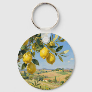 Tuscan Lemon Tree Landscape Key Ring