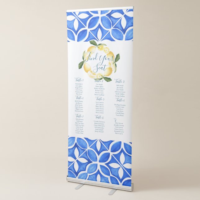 Tuscan Lemon Watercolor Tile Seating Sign (3/4)