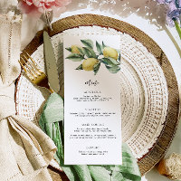 Tuscan Lemons Long Menu & Thank You