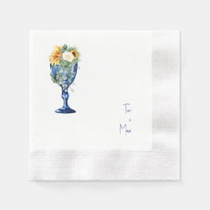 Tuscan Mediterranean Wedding Coined Cocktail Napkin