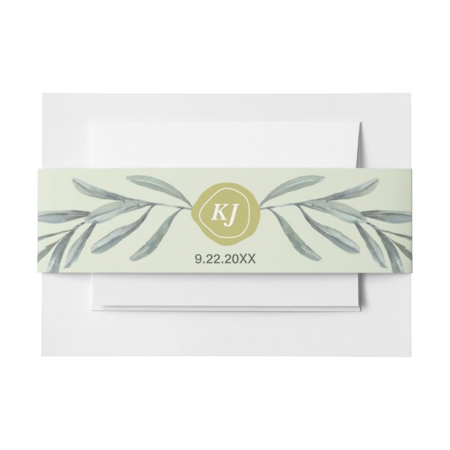 Tuscan Olive Garden Invitation Belly Band (Front Example)