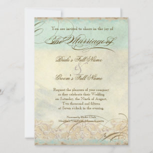 Tuscan Olive Tree n Swirl - Wedding Invitation